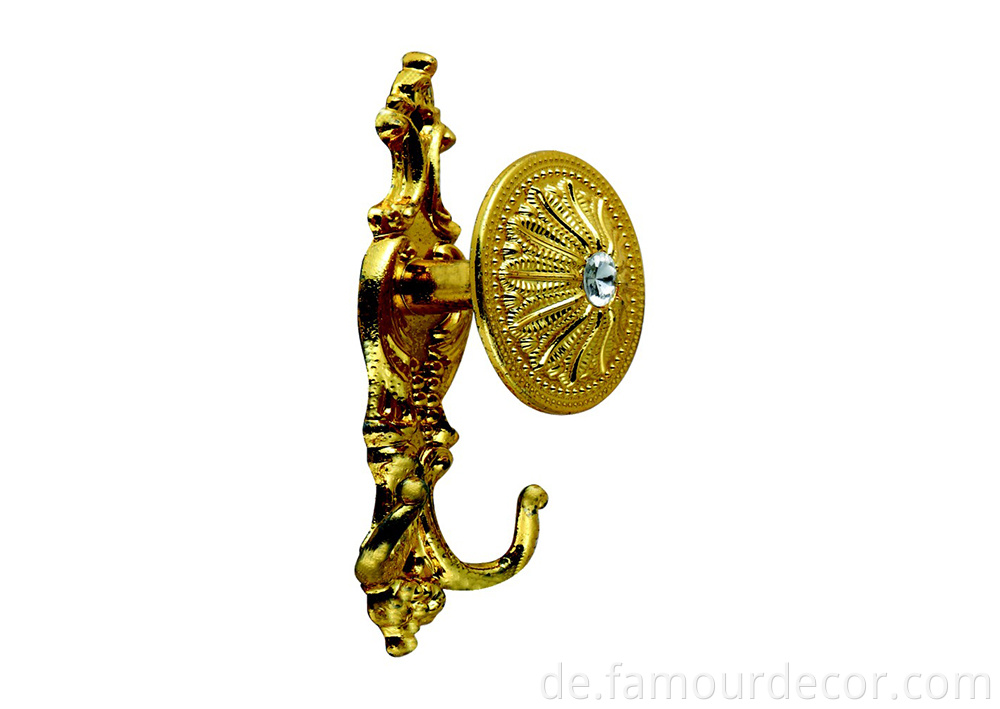 J-shaped metal bronze or zinc alloy curtain hook